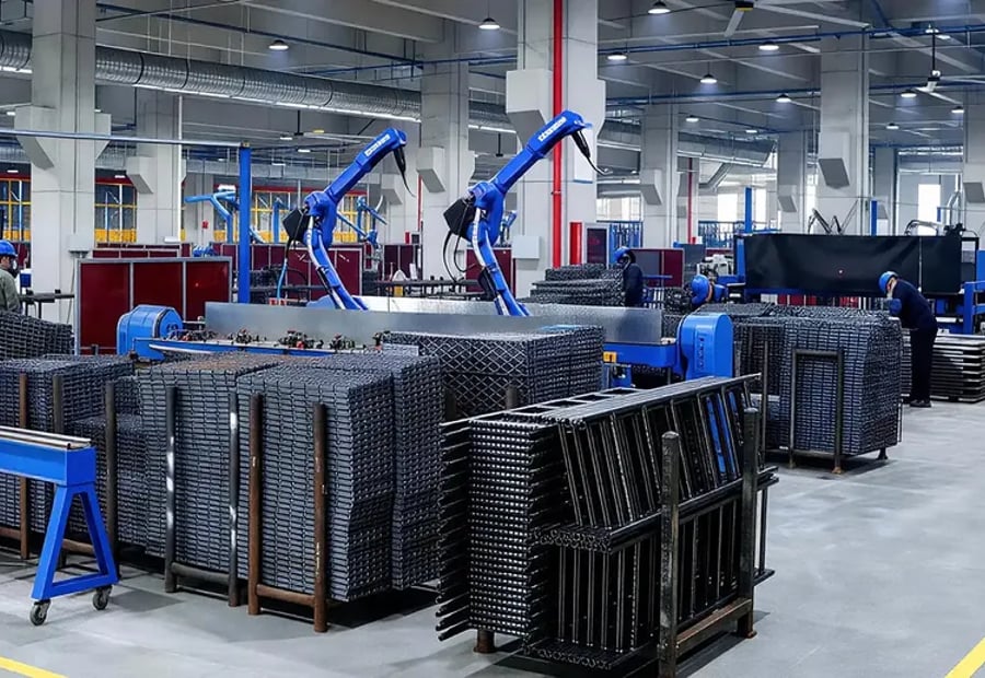 Robotic welding of ringlock scaffolding components